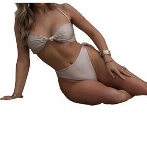 NEW KADIMAH leah high waist side tie bottom in petal